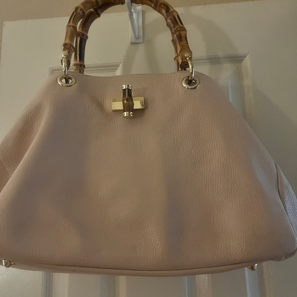 Mark & Graham Cream Satchel with Bamboo Handles - Picture 2 of 16